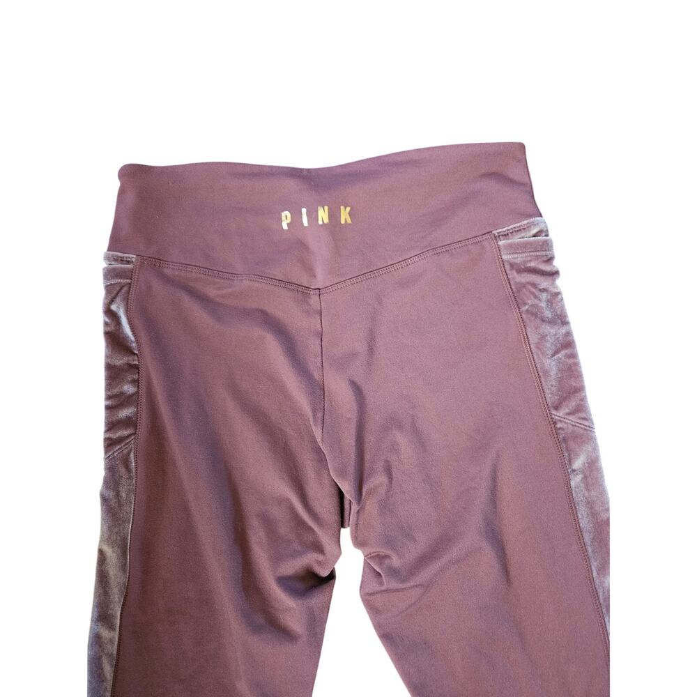 Victoria's Secret PINK velvet trim leggings in dusty rose mauve Size Large